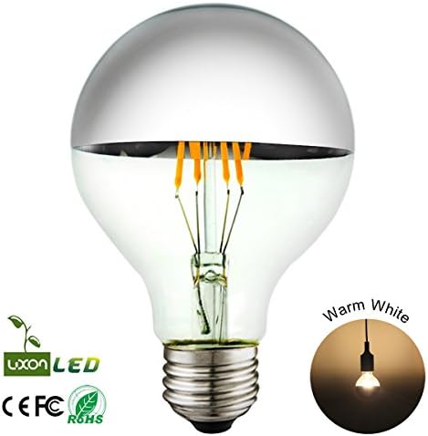 Luxon Globe 4w LED Filament Bulbs G80 E27 Base Crown Silver Warm White (2700k) 220v/240v Non-Dimmable