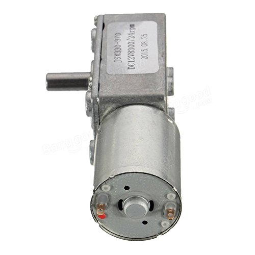 Pink Lizard 12V 24RPM Square Speed Gear Box Worm Geared DC Motor High Torque 370 Motor