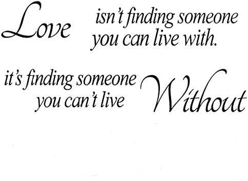 Wall Sticker Decal Mural Self Adhesive Paper Art Deco (Love Without Quote Sticker)