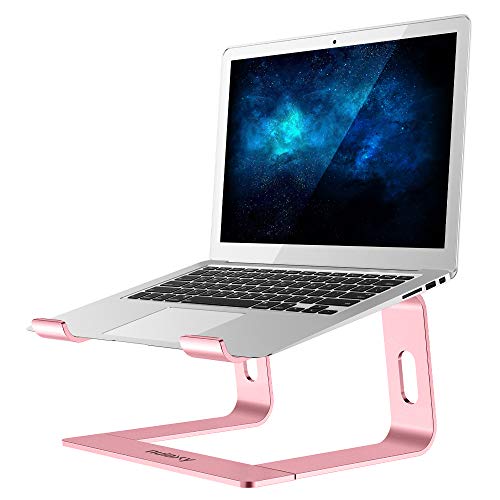 Nulaxy Laptop Stand, Ergonomic Aluminum Laptop Computer Stand, Detachable Laptop Riser Notebook Holder Stand Compatible with MacBook Air Pro, Dell XPS, HP, Lenovo More 10-15.6″ Laptops – Rose Gold