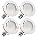 TORCHSTAR 4 Inch Gimbal LED Downlight, Dimmable Retrofit Recessed Lighting, 10W Directional Adjustable Ceiling Light, UL & Energy Star, 3000K Warm White, Pack of 4