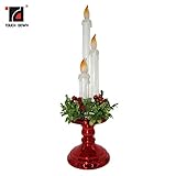 TOUCH DOWN Large Size Acrylic Glitter LED Candle Decoration,Battery Operated Flameless Candles for Seasonal & Festival Celebration,1 Pack