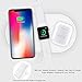 Hisri 3 in 1 Qi Wireless Charging Pad,Fast Wireless Charger Compatible for iPhone X/XS Max/8/8 Plus Apple Watch Series 4/3/2 Airpods Samsung Galaxy Note 8/S9/S8 and All Qi Enable Device (White 3 in 1)