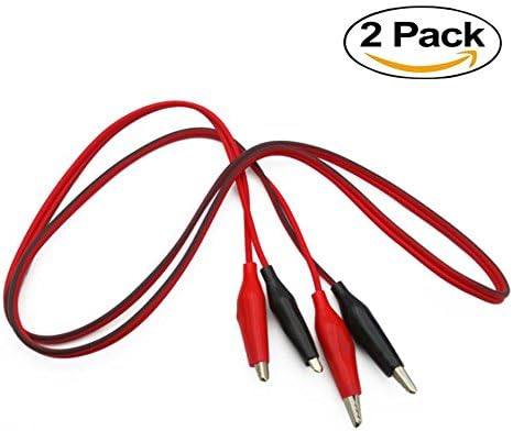 Sturdy Life 2 Pairs of Crocodile Alligator Clips Double-ended Jumper Wires Test Lead Wire Cable Set