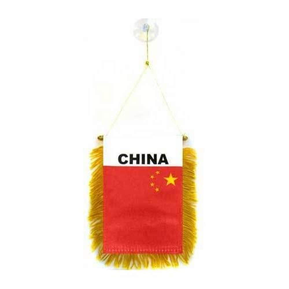 AZ FLAG - China Mini Banner - 6'' x 4'' - 100% Polyester Chinese Small Pennant for Car - Double-sided Flag with Suction Cup Hanger — image 1