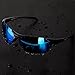 Shieldo Polarized Sports Sunglasses For Men And Women Running Cycling Fishing, Mirrored Integrated Polarized Lens Unbreakable Frame SLY002-1 (Blue-Black)