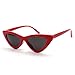 Livhò Retro Vintage Narrow Cat Eye Sunglasses for Women Clout Goggles Plastic Frame (Red Frame + Grey Lens)