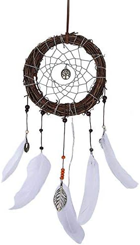 Led Light Dream Catcher Feathers Car/Home Wall Hanging Decoration Ornament Gift Led String Light Length: 2Meters(20Leds)/6.6Feet,Warm White,Brown Dreamcatcher