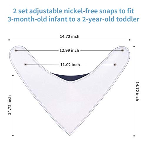 8-Pack Boys Bibs - Kirecoo Baby Bandana Drool Bibs for Drooling and Teething, 100% Organic Cotton and Super Absorbent Bibs for Baby Boys, Baby Shower Gift - Thumbnail 2