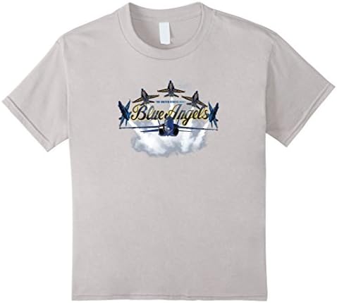 Kids Blue Angels T-Shirt Navy Kids Women Boys Youth Gifts Plane 6 Silver