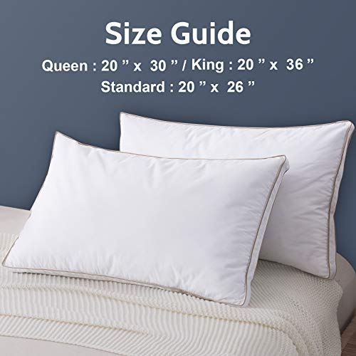 Decroom Premium Natural Goose Down Pillows, Luxury Hotel Gusseted