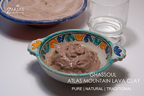 Ghassoul Lava Clay Mask - Organic Natural Facial Mask and Skin Care Treatment- 1 Lb