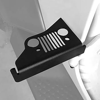 AMERICAN MODIFIED Front Foot Pegs Foot Rest Kick Panel Black Power Coated for 1997-2019 Jeep Wrangler TJ LJ JK JKU JL - Pair (Grille Style)