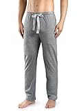 David Archy Men's Comfy Jersey Cotton Knit Pajama Lounge Sleep Pant in 1 Pack(L, Heather Dark Gray)