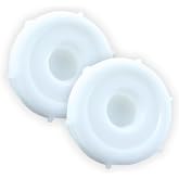 Aguaprep 70mm Container Lids with 3/4 Inch NPT Spigot Holes, White Plastic Canning Lid Covers with Rubber Gasket, Sealed Spigot Design (Lids, 2, Pack)