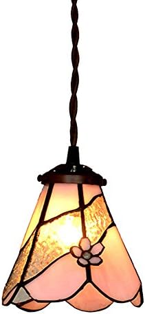Luxurefan Rustic Ceiling Pendant Light Design by Tiffany Lampshade Creative Home Restaurant with Stained Glass 7-Inch Wide1 Lights Positive Chandeliers (Color 3)