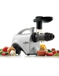 Omega NC800HDS Cold Press Juicer Machine, Vegetable and Fruit Juice Extractor and Nutrition System, Dual-Stage Slow Masticating Juicer, 150 W, Manual, Silver
