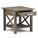 SIMPLIHOME Kitchener SOLID WOOD 21 inch wide Square Contemporary End Side Table in Farmhouse Grey with Storage, 1 Drawer and 1 Shelf, for the Living Room and Bedroom