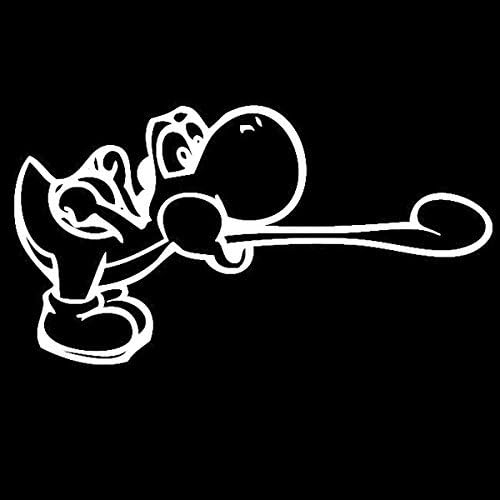 Super Mario's Bro. Yoshi Sticking Out Tongue 6" Wide Decal Sticker for Cars Laptops Tablets Skateboard - Black