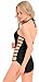 Womens One Piece Sexy Plunge Neck Strappy Swimsuit Swimwear Monokini (X Large, Strappy Black)