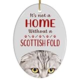 Blue Tabby Scottish Fold Cat Christmas Ornament