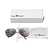 American USA Flag Design Metal Frame Aviator Unisex Sunglasses with Print Patterned Lens for Sun Protection, Driving, Eye Wear by Super Z Outlet (Silver)