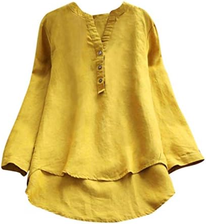 Nevera Women Shirts Plus Size Loose Linen Short Sleeve Shirt Vintage Tunic Tops Black