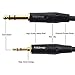 DISINO 1/8 to 1/4 Stereo Cable, Heavy Duty 3.5mm Mini Jack TRS to 6.35mm Jack TRS Audio Interconnect Path Cord Lead - 6.6 feet