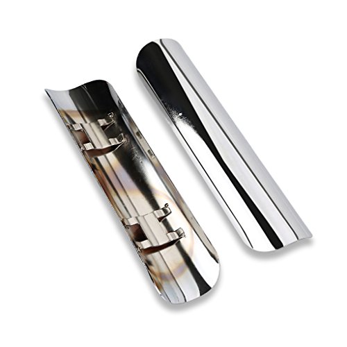Universal Motorcycle Exhaust Muffler Pipe Heat Shield Cover Heel Guard For Honda Yamaha Suzuki Kawasaki (Chrome)