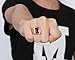 PMTIER Men's Stainless Steel Simple Gold Plated Ring with Square Red Gem Stone Size 11