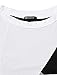 Allegra K Women's Boat Neck Short Sleeve Color Block Casual Tunic Batwing Top L White