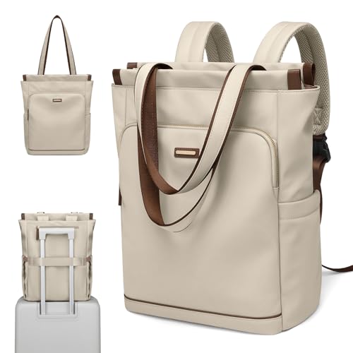 GOLF SUPAGS Convertible Laptop-Rucksack für Frauen Casual Daypack Notebook Tote Bag für Arbeit Hochschulen Reisen Freizeit (Apricot)