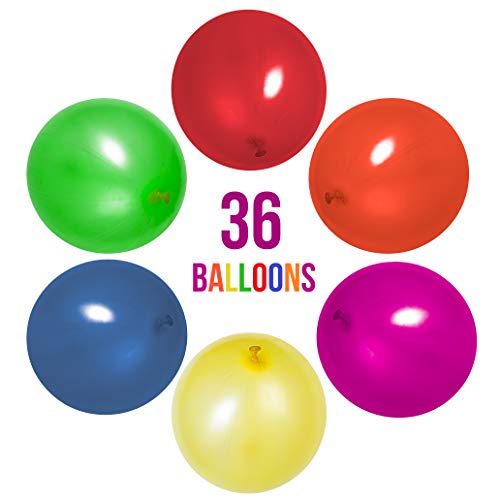 Prextex 36 Punch Balloons (6 Assorted Colors) 18Inch Strong Punching