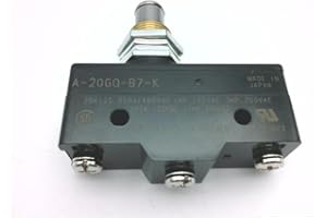 OMRON A-20GQ-B7-K 125 VAC/30 VDC, A Series, IP00 Ingress Protection, OVERTRAVEL Plunger, Panel Mount, Safety Switch, Screw Terminal, SNAP Action, SPDT Circuit