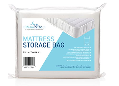 Extra Thick Mattress Storage Bag for Moving and Storing – Clear 4 MIL Plastic - Protects Bedding and Furniture From Moisture, Dirt, Bugs and Pests - 54 x 96 Twin & Twin XL - By CalmNite