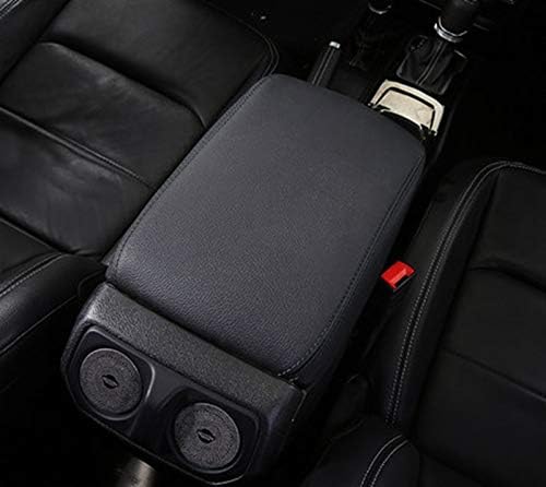 NicebeeLeather Center Console Armrest Cushion Pad Guard Cover for Jeep Wrangler JL 2018+ (Black/Black Line)