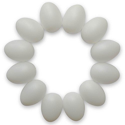 2.25" Set of 12 Solid Blank Unpainted White Plastic Easter Eggs DIY Craft