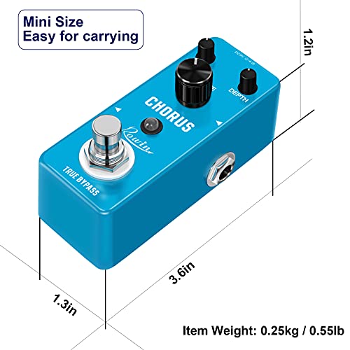 Rowin Analog Chorus Pedal for Electric Guitar/Bass True Bypass LE304