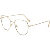 Firmoo Cat Eye Blue Light Blocking Glasses for Women, Metal Lightweight Blue Light Filter Computer Glasses