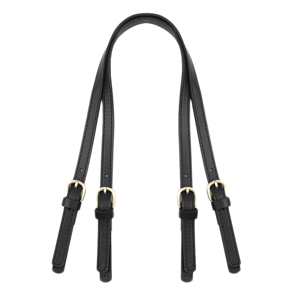 VASANA 2PCS Universal Bag Straps Replacement Leather Shoulder Bag Straps Adjustable Handbags Strap Replacement with Adjustable Buckle for Bag Handbag Handle (UKZ75356B)