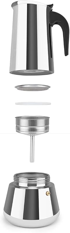 KFI 1260 - Máquina de Café Italiana, 12 Chávenas, Pega, Válvula de Segurança, Aço Inoxidável