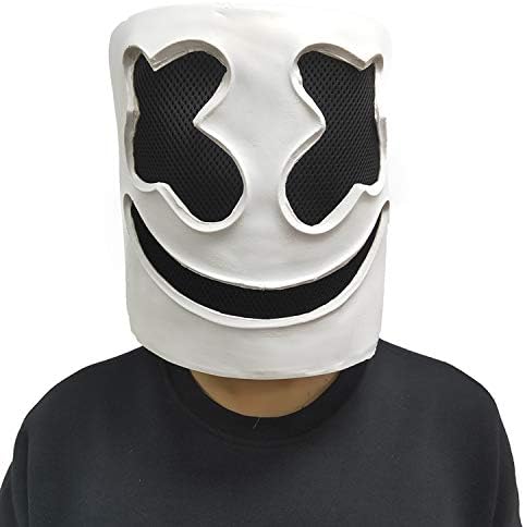 JiangKai Marshmello Helmet DJ Music Head Masks Latex Props White