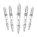 GS GLOWSEEN Pen Light LED Pen with Light, Light Up Penlight for Night Writing - One Set Extra Batteries and Ink Cartridges Included-5 Pack -White