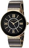 Anne Klein Women's AK/2832BKGB Swarovski Crystal Accented Gold-Tone and Black Ceramic Bracelet Watch