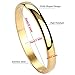 Jusnova Womens Mens Stainless Steel Brecelet Plain Polished Finish Cuff Bangle 7.3 Inches Gold Color