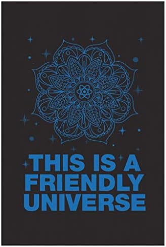 THIS IS A FRIENDLY UNIVERSE, Albert Einstein Quote With Mandala and Stars, Positive Message Inspirational Decor Gift For Home Office or Studio! Hanging Canvas Wall Art (32" X 48")