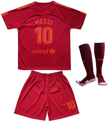 Da Games Youth Sportswear Barcelona Messi 10 Kids Third Soccer Jersey/Shorts Football Socks Set (10-11 YRS OLD, Third)