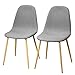 Giantex Set of 2 Kitchen Dining Chairs, Easily Assemble Modern Fabric Cushion Seat Chair w/Wood Legs, Mid Century Armless Chairs for Kitchen, Dining Room, Restaurant, Gray