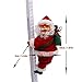 Climbing Santa Claus on Ladder,Electric Santa Climbing Ladder to Tree, Climbing Up and Down Santa Claus on Ladder with Music and Bag of Presents Tree Holiday Party Home Door Wall Decoration Xmas Ornam
