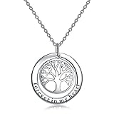 UMODE Sterling Silver Family Tree Pendant Forever in My Heart Tree of Life Necklace 18.2 in